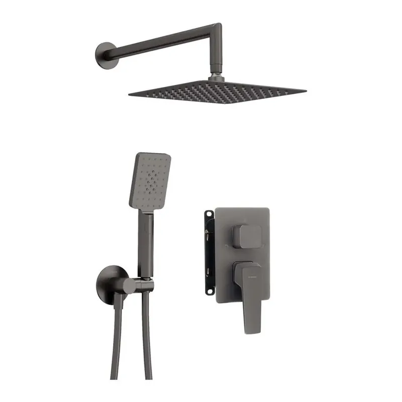 Tijdelijk Beschikbaar Set doccia incasso Idrostile con box 250x250 mm titanio