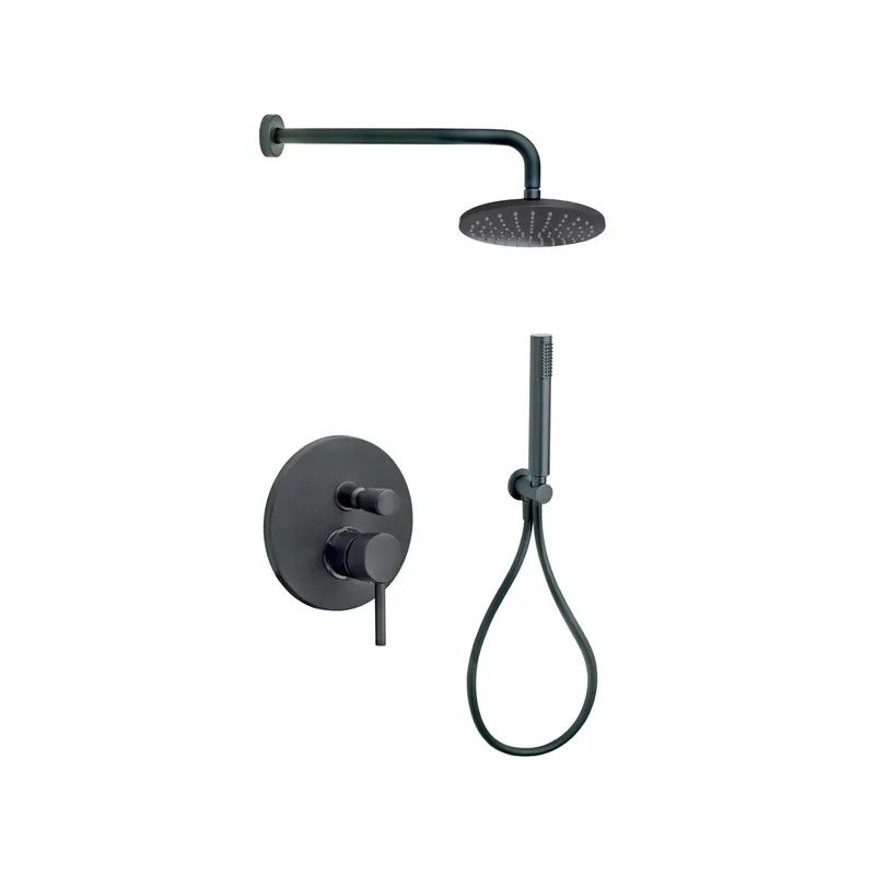 Express Levering Kit doccia incasso tondo nero opaco con soffione Ø 20 cm