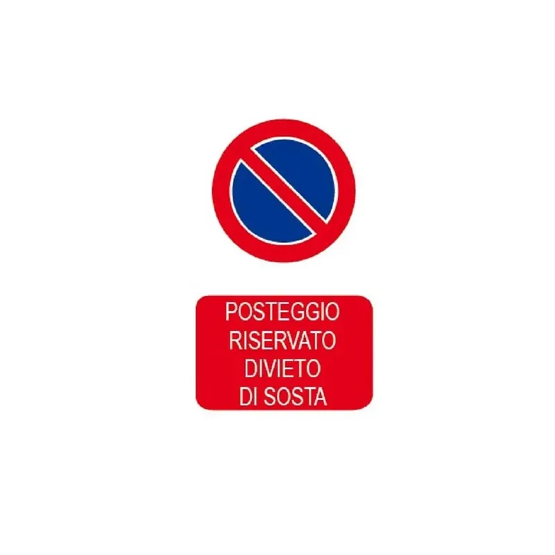 EcoTarga "Posteggio riservato divieto di sosta" 20 x 30 cm Beperkte Voorraad