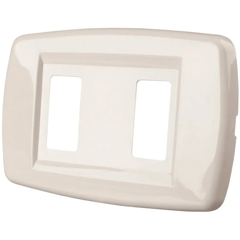 Placca "Basic" a 2 fori tecnopolimero colore avorio Flitsaanbieding