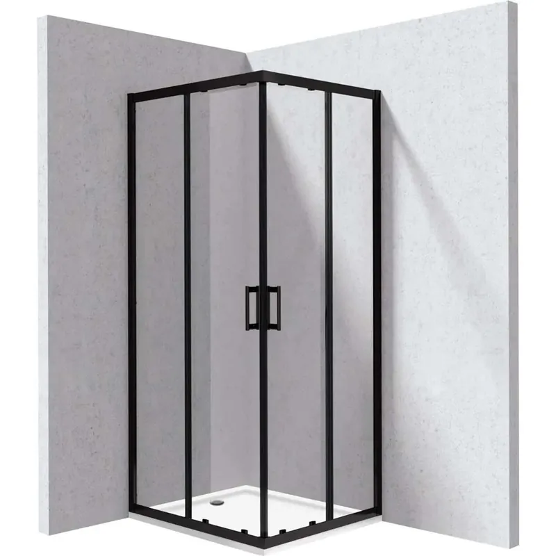 Tijdelijk Beschikbaar Box doccia rettangolare con piatto Idrostile Juraguá 80x90 cm nero