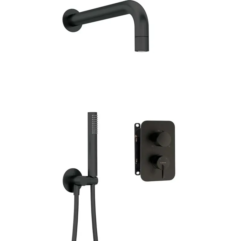 Snelle Levering Set doccia incasso Idrostile Limonar con box e soffione 42 mm nero