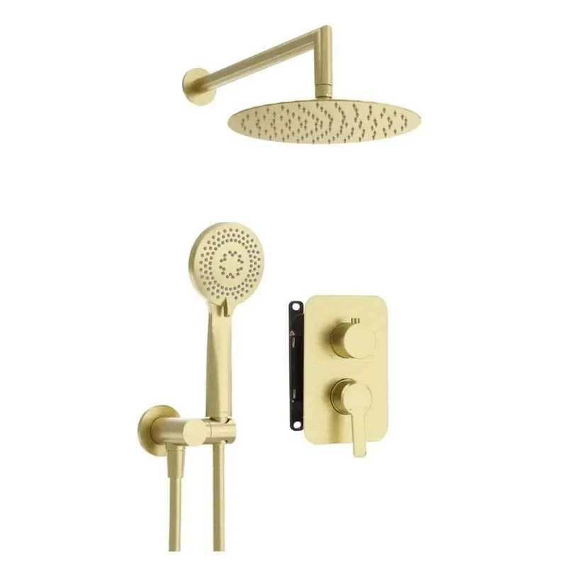 Tijdelijk Beschikbaar Set doccia incasso Idrostile Rodas con box 250 mm oro spazzolato