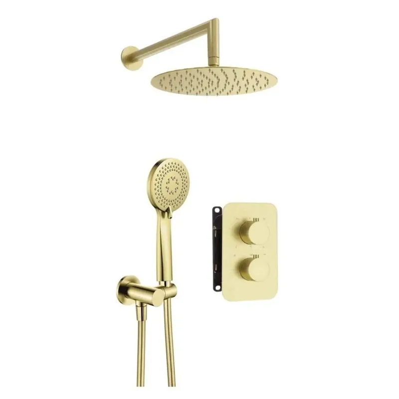 Set doccia termostatico incasso Idrostile Camarioca box 250 mm oro spazzolato Voordeelprijs