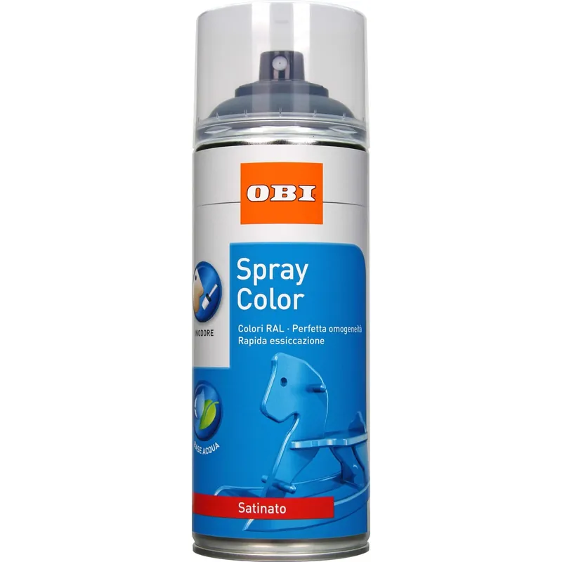 Beperkte Voorraad Vernice spray OBI Color satinata base acqua antracite 400 ml