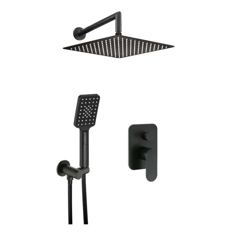 Aanbieding Set doccia incasso Idrostile Batabanó 250x250 mm nero