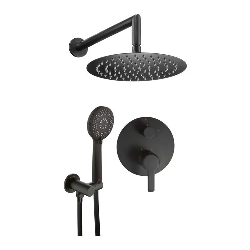 Set doccia incasso Idrostile Rodas 250 mm nero Veilige Betaling