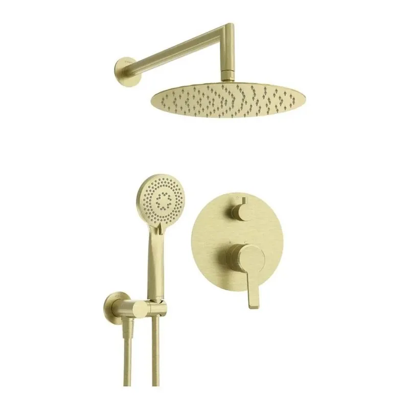 Set doccia incasso Idrostile Rodas 250 mm oro spazzolato Shop Nu