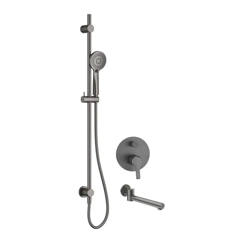 Op = Op Set doccia incasso Idrostile Rodas con bocca erogazione titanio