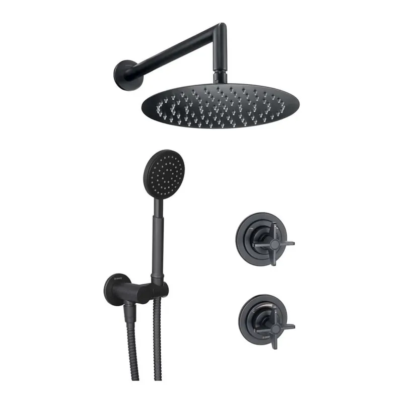Set doccia incasso Idrostile con soffione 250 mm nero Superprijs