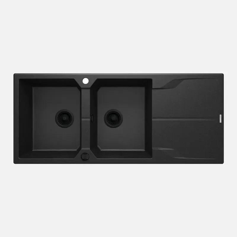 Hete Deal Lavello 2 vasche gocciolatoio Idrostile Florida sifone 500x224 mm grafite