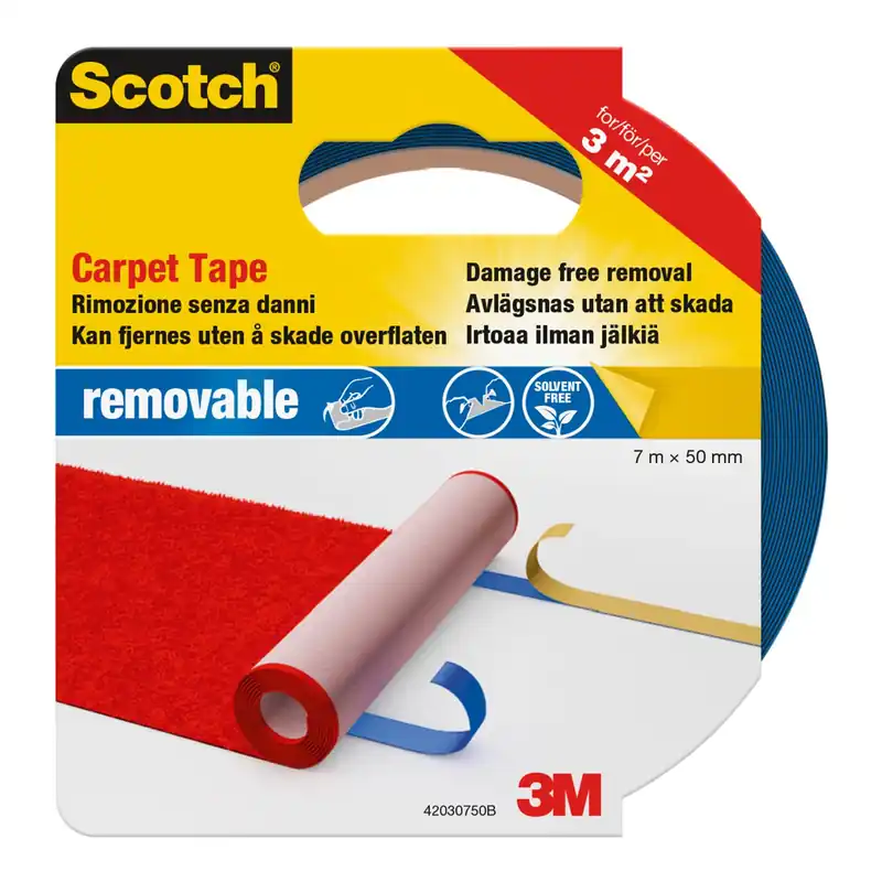 Nastro bidesivo per moquette 3M Scotch® Premium 50 mm x 7 m bianco Fabrieksprijs