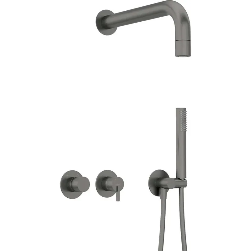 Set doccia incasso Idrostile Limonar con soffione 42 mm titanio Voordeelprijs