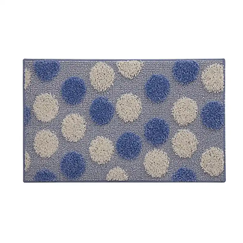 Tappetino da bagno Emmevi pois bianchi e blu 80x50 cm Actieprijs
