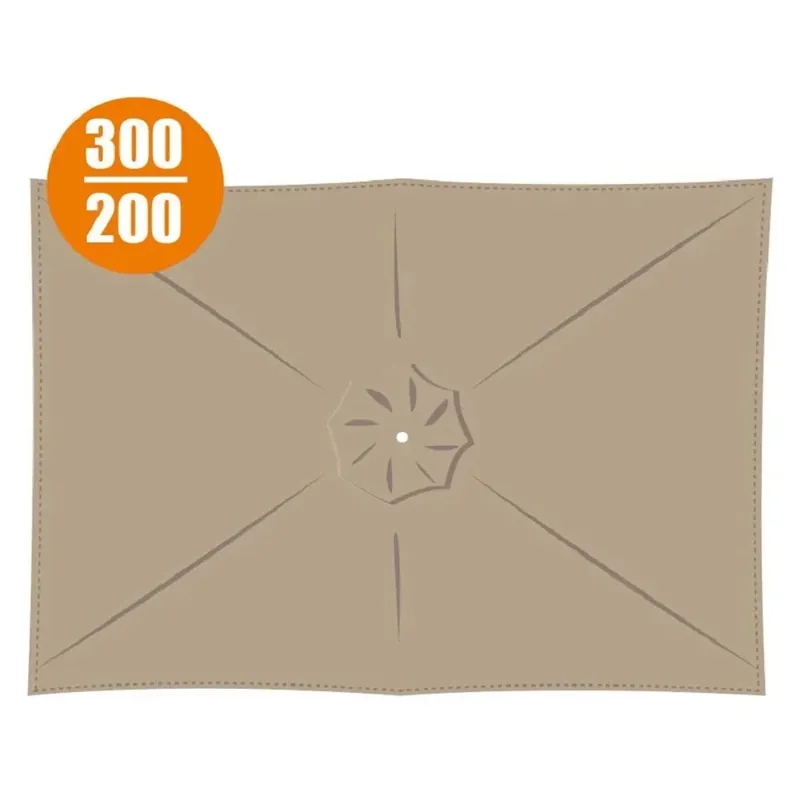 Copertura in poliestere 160gr ombrellone rettangolare 3x2m grigio marrone Direct Verzonden