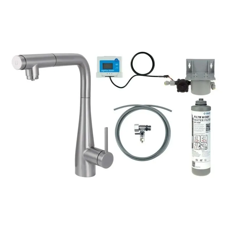 Koop Online Rubinetto cucina Idrostile bocca estraibile filtro acciaio spazzolato
