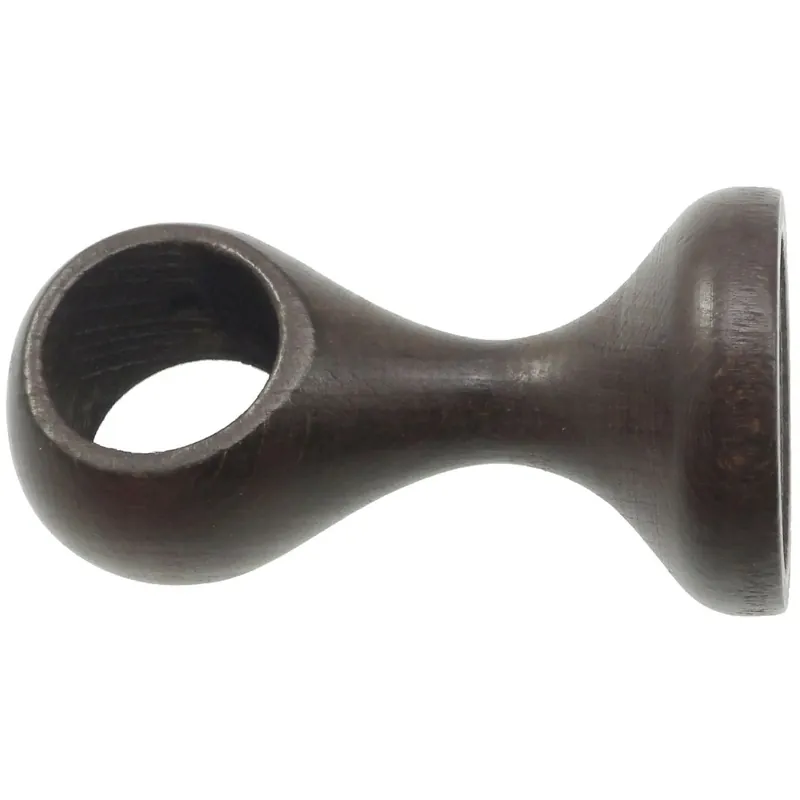 Hete Deal Supporto bastone tenda monoblocco chiuso noce Ø 23 mm