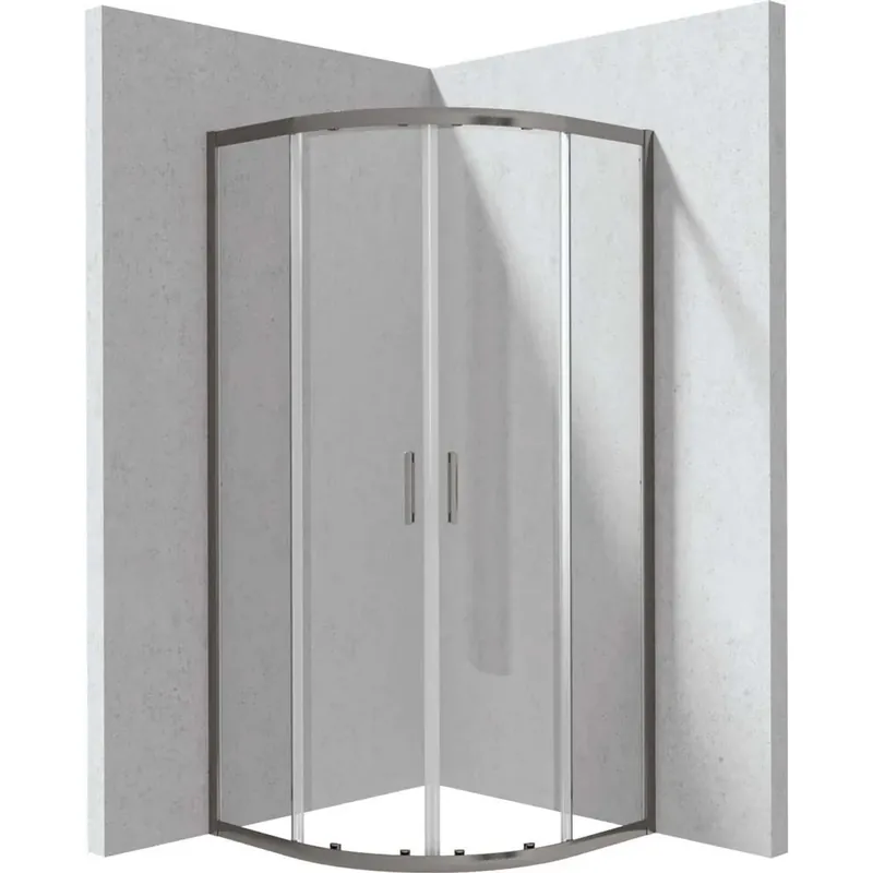 Snelle Levering Cabina doccia semicircolare Zulueta Idrostile 900x1950 mm titanio