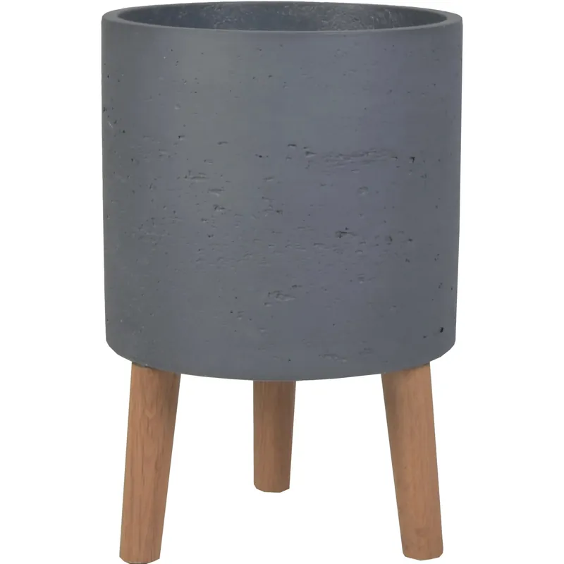 Vaso per piante in cemento con treppiedi 24x24x35 cm antracite Finale Uitverkoop