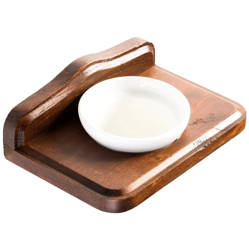 Exclusieve Aanbieding Portaspazzolini Mathilde in ceramica e legno noce anticato