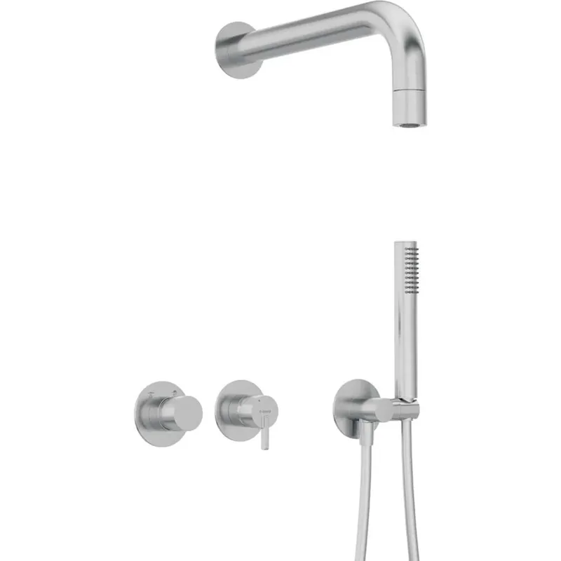 Set doccia incasso Idrostile Limonar con soffione 42 mm acciaio spazzolato Alleen Vandaag