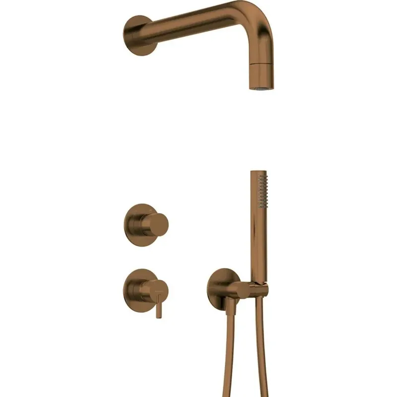Goedkoop Set doccia incasso Idrostile Limonar con soffione 42 mm bronzo spazzolato