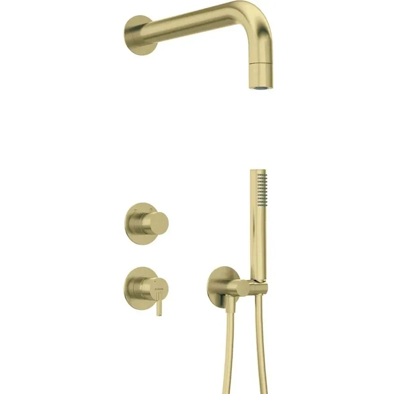 Express Levering Set doccia incasso Idrostile Limonar con soffione 42 mm oro spazzolato