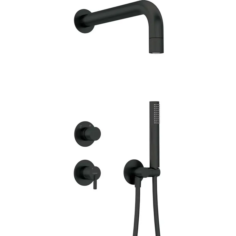 Set doccia incasso Idrostile Limonar con soffione 42 mm nero Betaalbaar