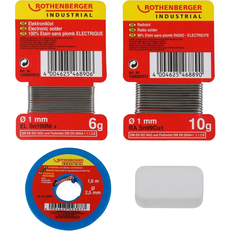 Set per saldatura elettronica senza piombo Rothenberger 4 pz Laatste Kans