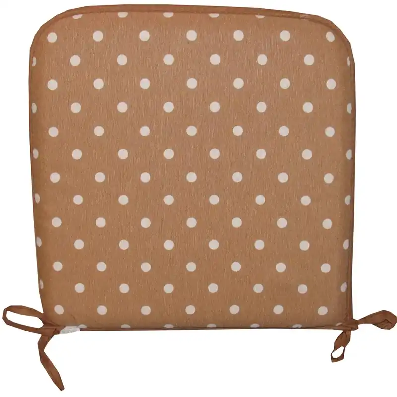 Coprisedia bordato 40 cm x 40 cm pois bianco-nocciola Beste Prijs