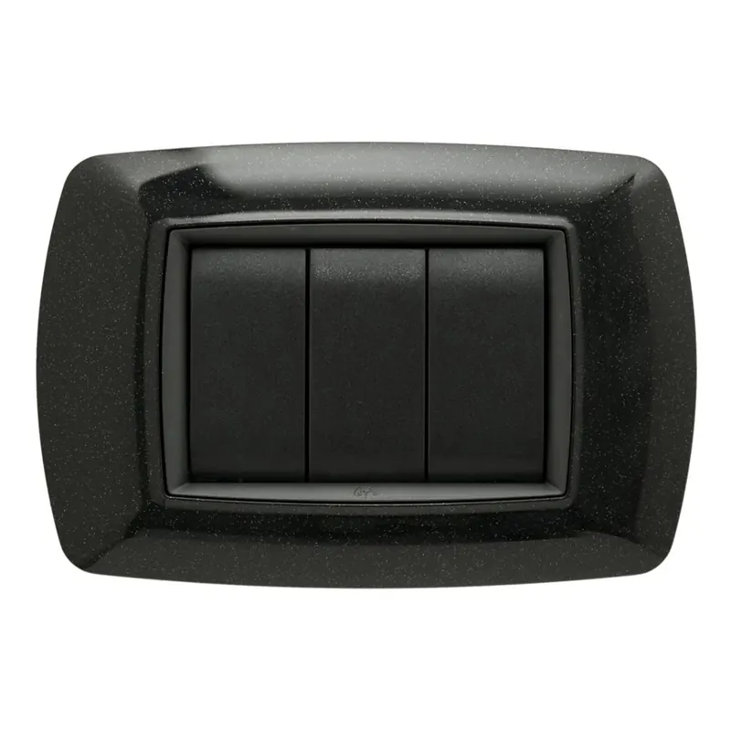 Placca a 3 moduli nero glittering Betrouwbaar