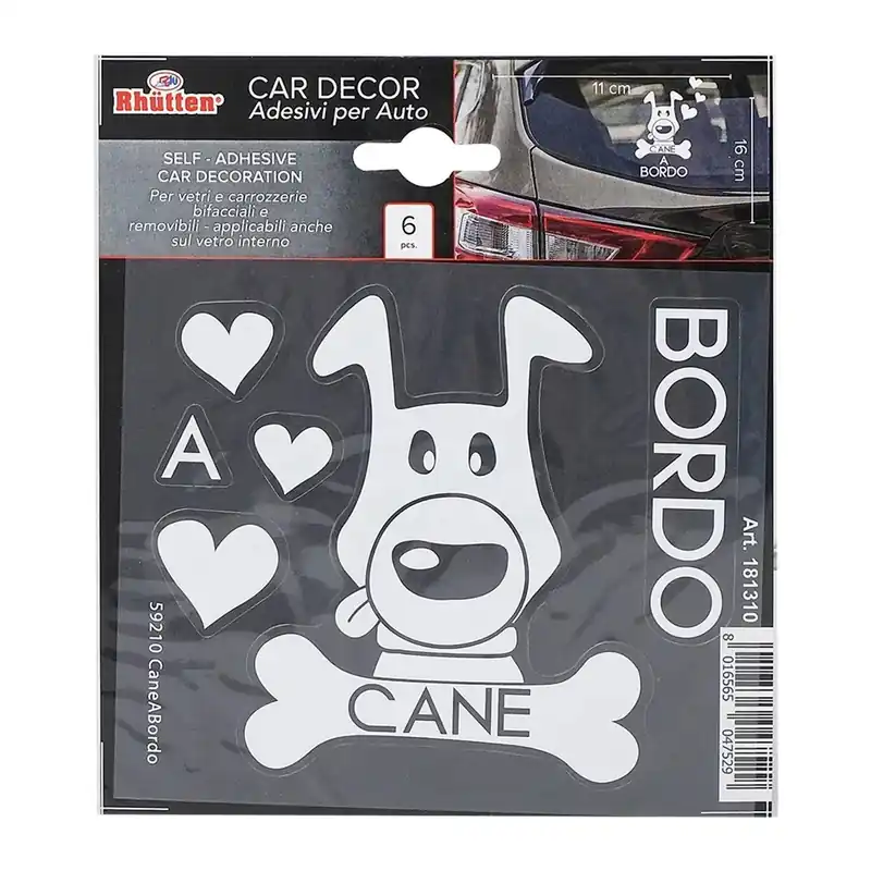 Adesivi per carrozzeria auto facilmente removibili "Cane a bordo" Finale Uitverkoop