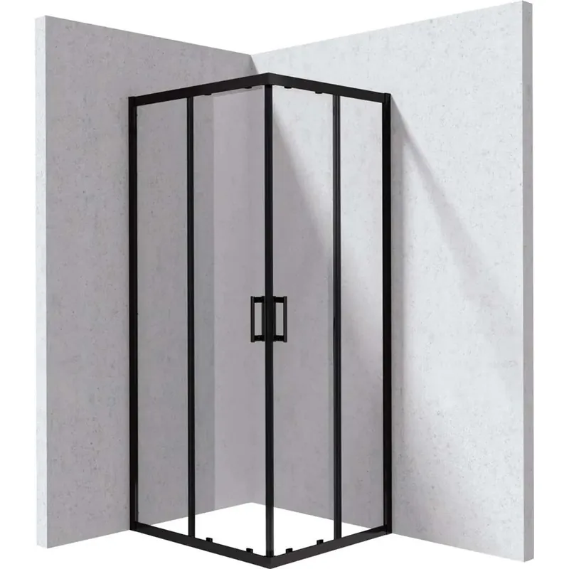 Cabina doccia rettangolare Zulueta Idrostile 800x1950 mm nero Gratis Retour