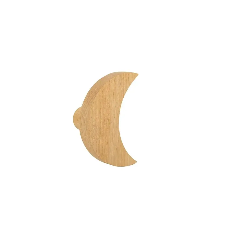 Gancio in legno di faggio luna L 6 x H 9,3 x P 3,5 cm Snelle Levering