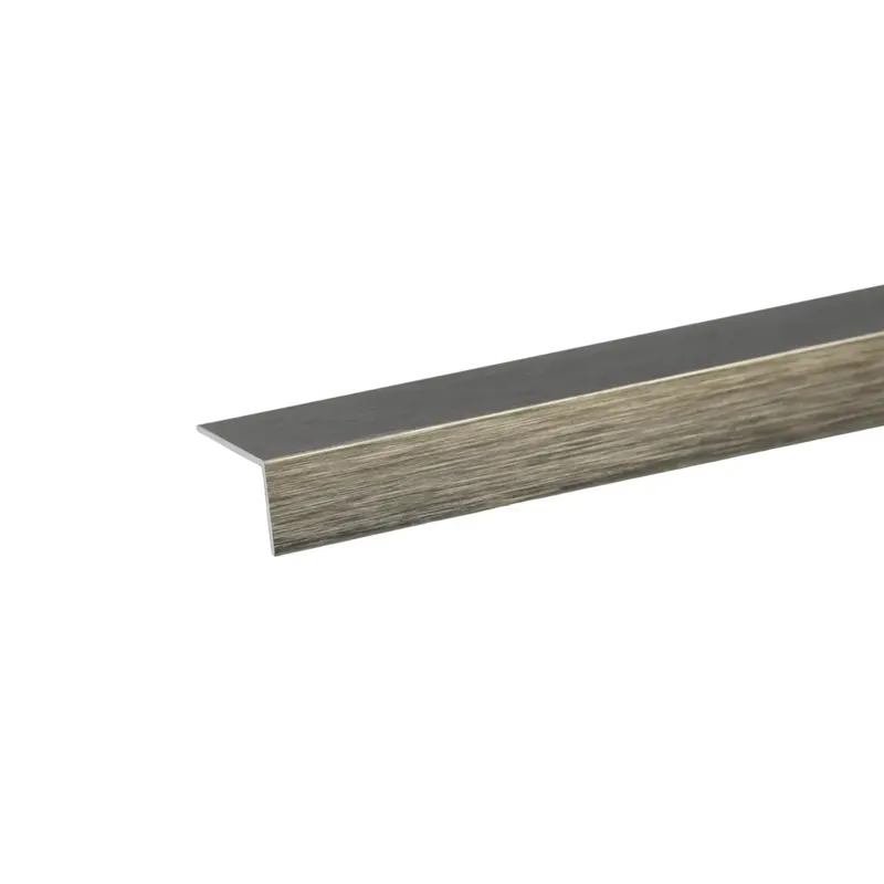 Profilo angolare 1 m 20x20 mm alluminio titanio spazzolato Premium