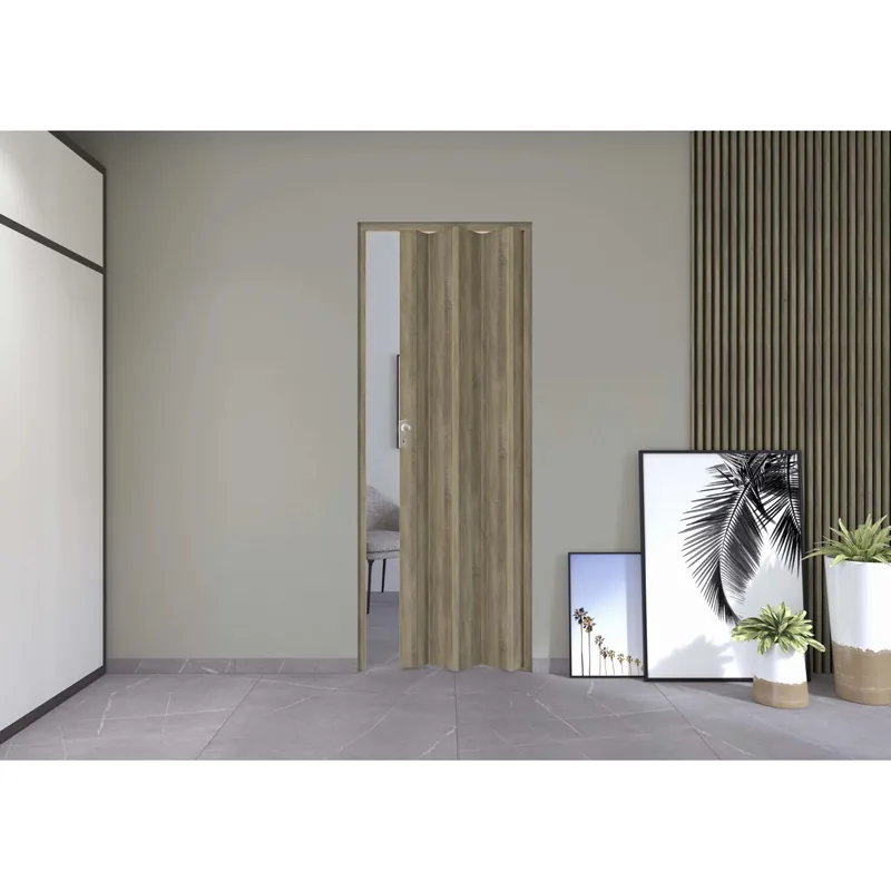 Direct Verzonden Porta a soffietto Maya in PVC stampa 3D 83,5x214 cm rovere Cognac scuro