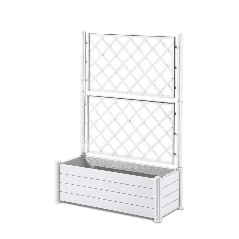 Fioriera da esterno con grigliato Stefanplast plastica Bianco 100x43x142 cm Koop Vandaag