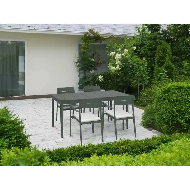 Laatste Kans Tavolo allungabile da giardino Claremont in acciaio grigio 160-240x75 cm