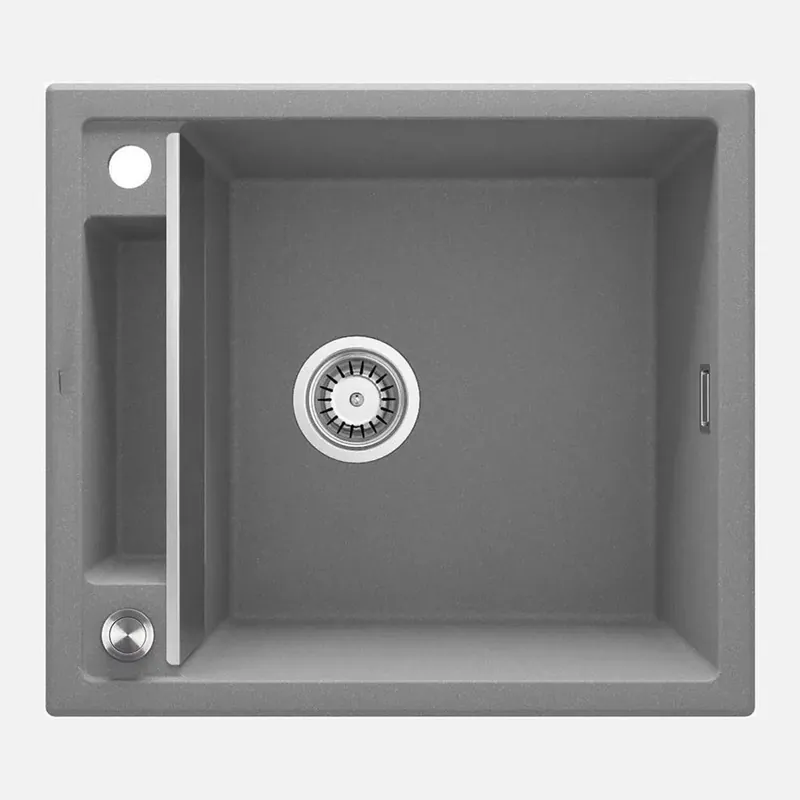 Lavello granito magnetico 1 vasca Idrostile sifone 500x219 mm grigio Fabrieksprijs