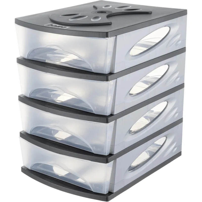 Cassettiera 4 cassetti Medyabox 26x35x39 cm antracite Express Levering