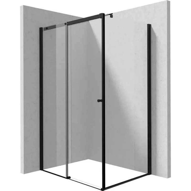 Cabina doccia rettangolare Coliseo Idrostile vetro 6 mm 1000x2000 mm nero Bestel Nu