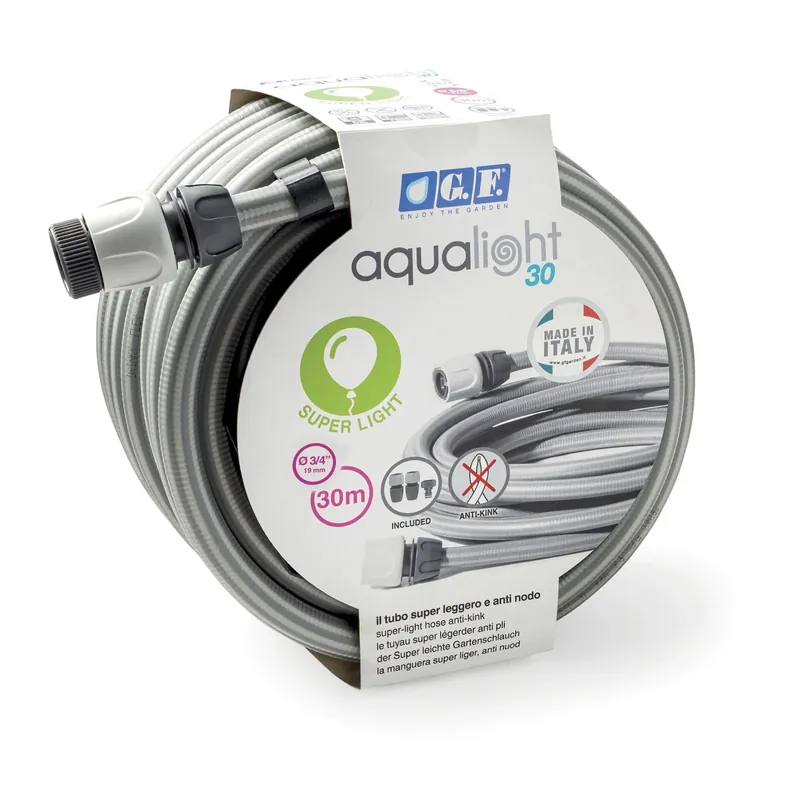 Tubo irrigazione anti-torsione AQUALIGHT 30 m x Ø 19 mm grigio Hoge Kwaliteit