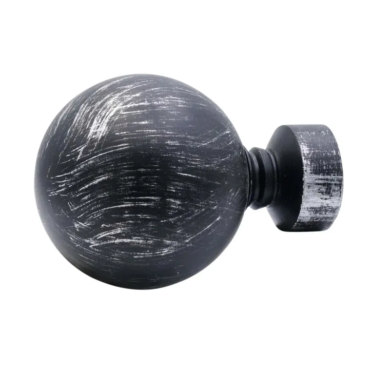 Meest Verkocht Terminale per bastone tenda Home nero e argento Ø 2 cm 2 pz