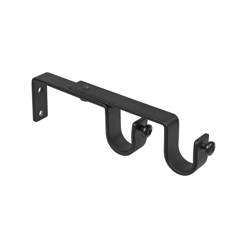 Supporto bastone tenda doppio Ø 2 x L 15 cm nero Finale Uitverkoop