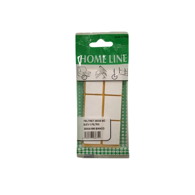 Feltrini autoadesivi 25 x 35 mm bianco busta da 12 pezzi Merkproduct