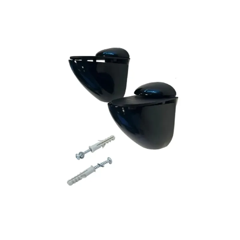 Supporto per mensole in vetro in zama e plastica nero 70 x 70 x 30 mm Alleen Vandaag