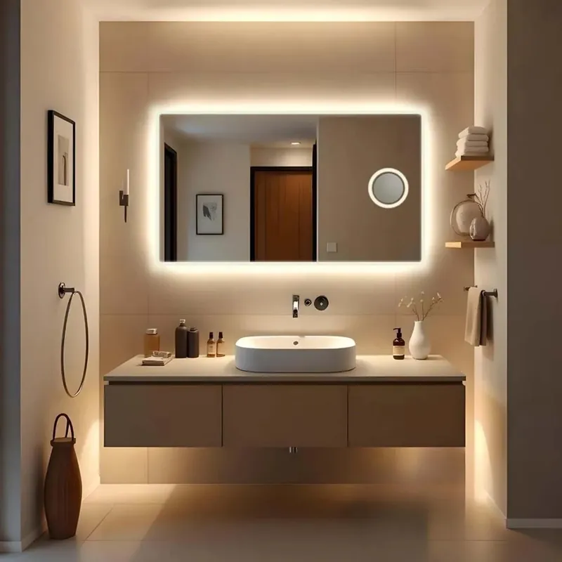 Specchio reversibile sabbiato retroilluminato LED COMET 100x70 cm Direct Beschikbaar