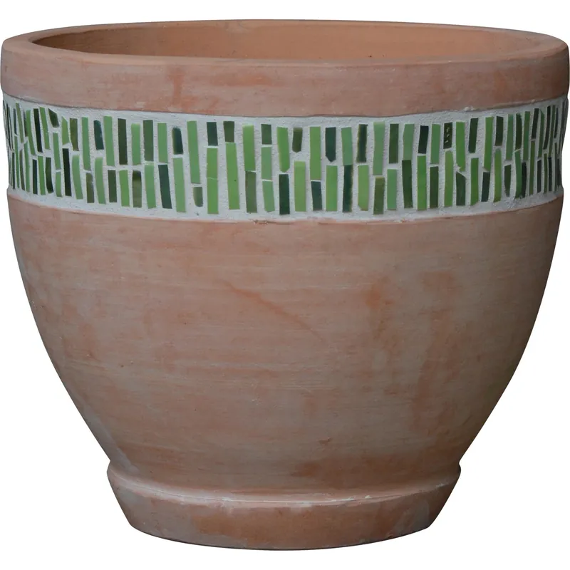 Nieuw Vaso terracotta con mosaico verde 32x32x28 cm