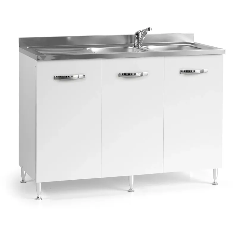 Beperkte Voorraad Base cucina sottolavello 3 ante 120 cm bianco frassinato