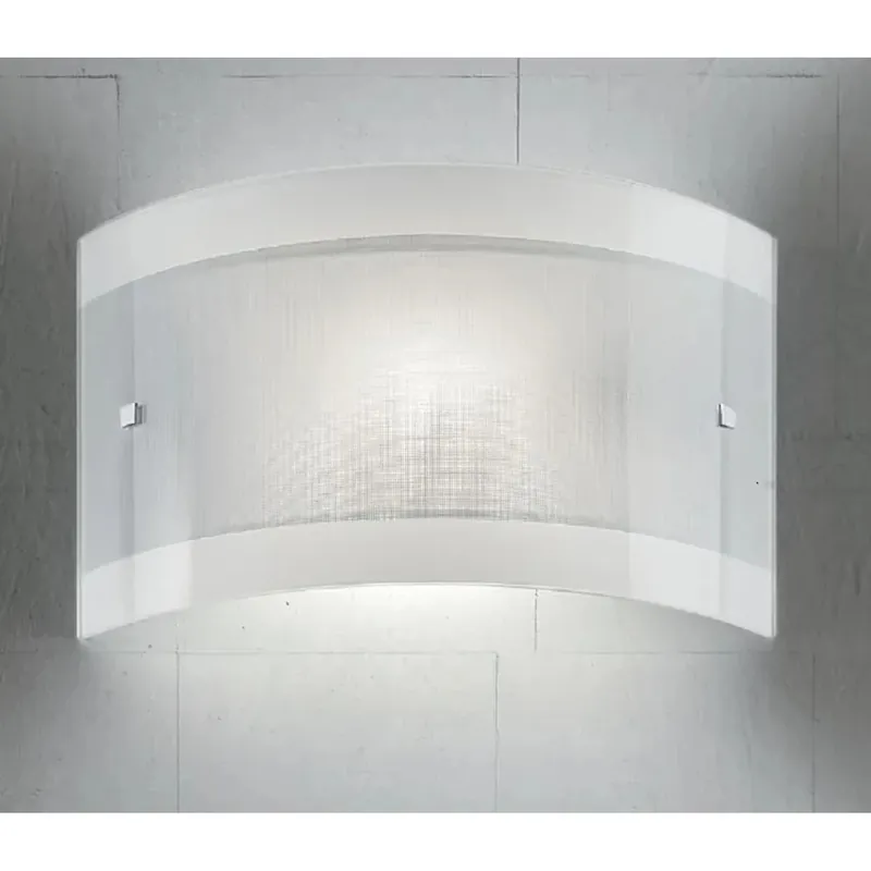 Superprijs Applique LED da parete Bridge-1AG in vetro bianco E27 da 8W D.20x32x8,5 cm